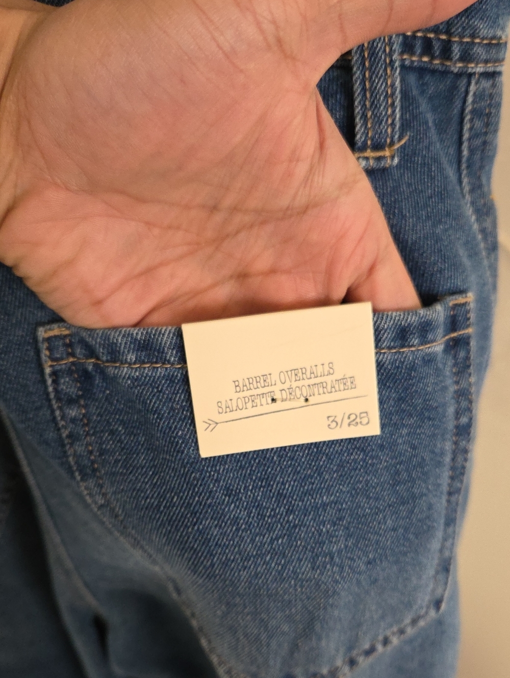 Ban.Jara Blue Denim Barrel Leg Overalls Adjustable Strap Casual Utility Jumpsuit - Picture 6 of 9
